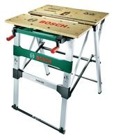 Établi Bosch PWB 600 à plateau bois et piètement métallique, photographie produit