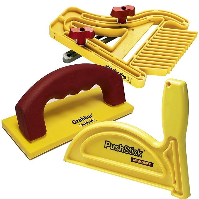 Ensemble Milescraft patin pousseur, poussoir et peigne anti-recul, photographie du produit