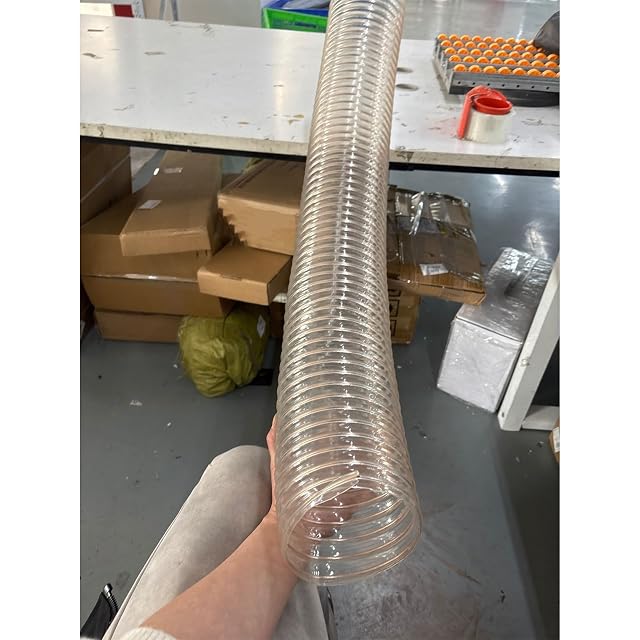 Tuyau d’aspiration en polyuréthane transparent à spirale acier, photographie du produit