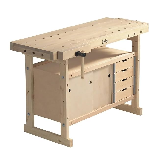 Établi Sjöbergs Nordic 1450 avec meuble de rangement, photographie du produit